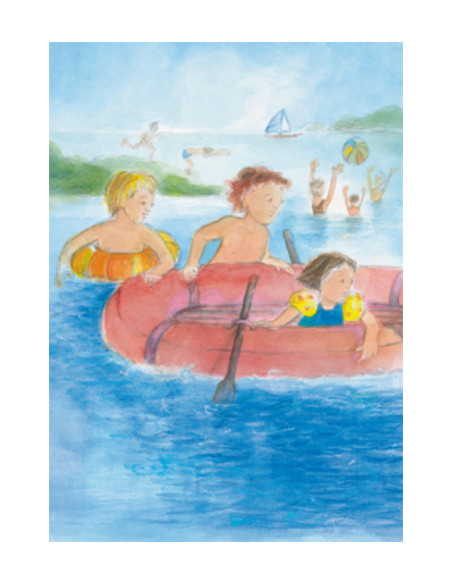 Ansichtkaart waterpret Johanna Schneider