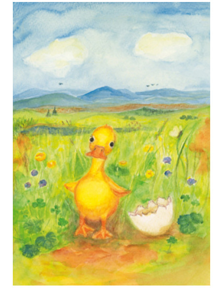 Ansichtkaart kuiken Heike Stinner