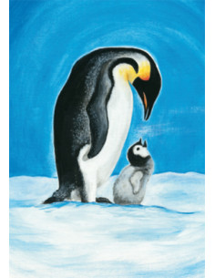 Ansichtkaart pinguïns Heike Stinner