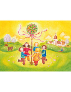 Ansichtkaart meiboom Heike Stinner