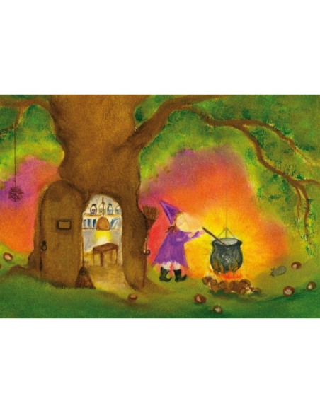 Ansichtkaart heksje met ketel Baukje Exler