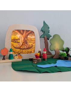 Houten blokken kampvuur set 2