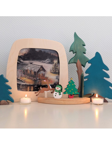 Sneeuwpop klein steker