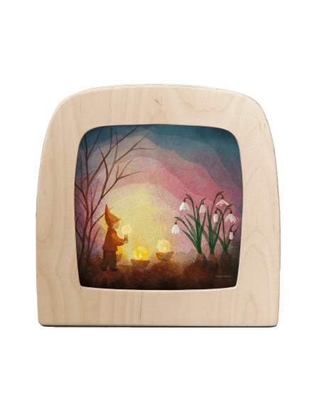 Sneeuwklok kabouter plaat voor seizoenslamp Vogel Geluk