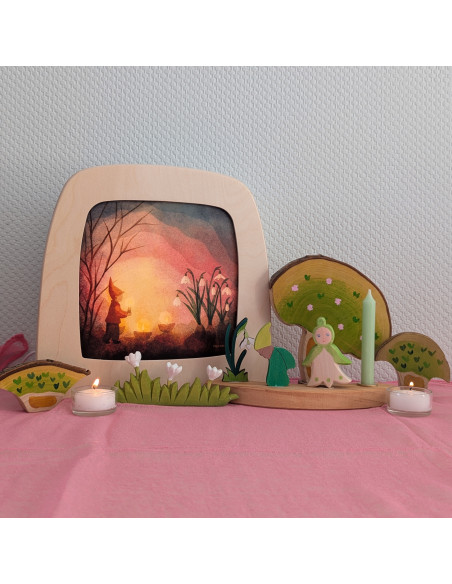 Sneeuwklok kabouter plaat voor seizoenslamp Vogel Geluk