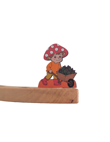 Paddestoel vriendje kruiwagen steker