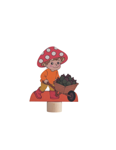 Paddestoel vriendje kruiwagen steker