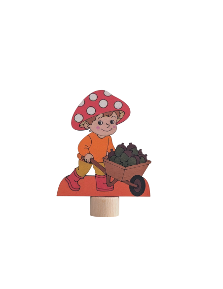 Paddestoel vriendje kruiwagen steker