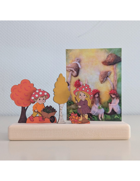 Paddestoel vriendje bezem steker