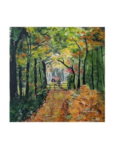 Herfstbos plaat voor seizoenslamp Gwenn's Illustrations
