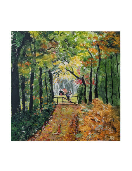 Herfstbos plaat voor seizoenslamp Gwenn's Illustrations