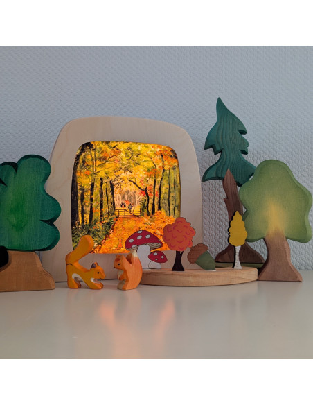 Herfstbos plaat voor seizoenslamp Gwenn's Illustrations