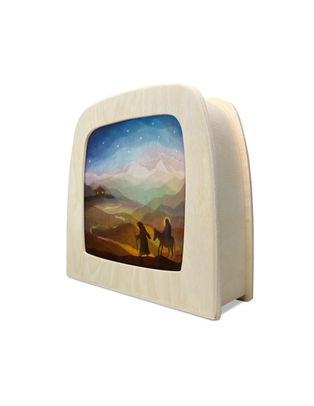 Jozef en Maria onderweg plaat voor seizoenslamp Vogel Geluk