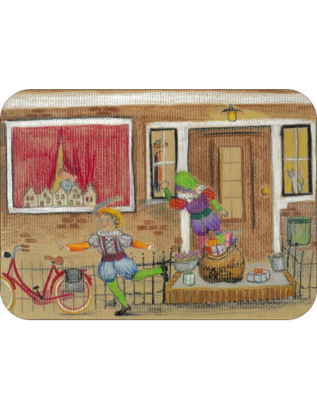 Ansichtkaart Piet langs deur Kirsten Beuker