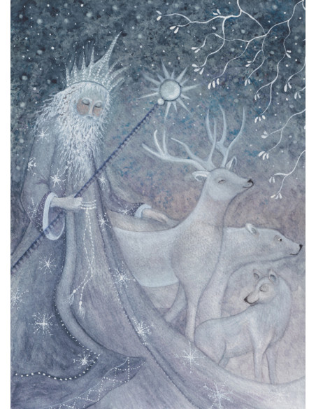 Ansichtkaart koning winter Bijdehansje