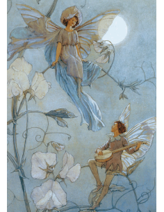 Ansichtkaart maan elfjes Margaret W. Tarrant