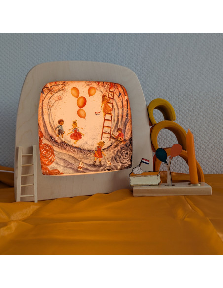 Koningsdag plaat voor seizoenslamp Bijdehansje