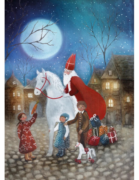 Ansichtkaart Sinterklaas intocht Bijdehansje