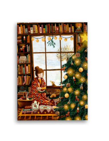 Ansichtkaart kersttijd Esther Bennink