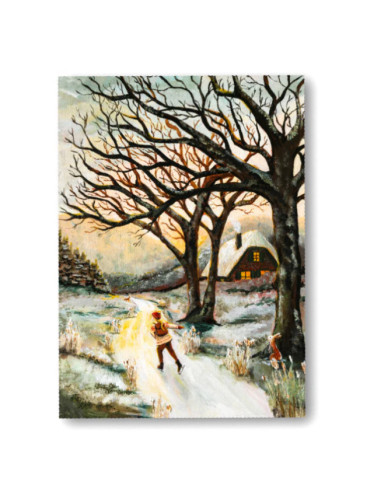 Ansichtkaart schaatsen Esther Bennink