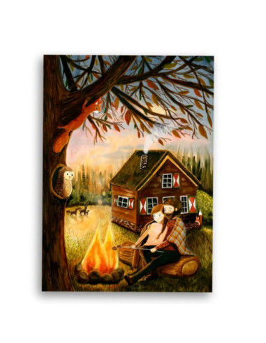 Ansichtkaart broodjes bakken Esther Bennink