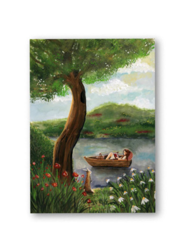 Ansichtkaart lekker lezen Esther Bennink