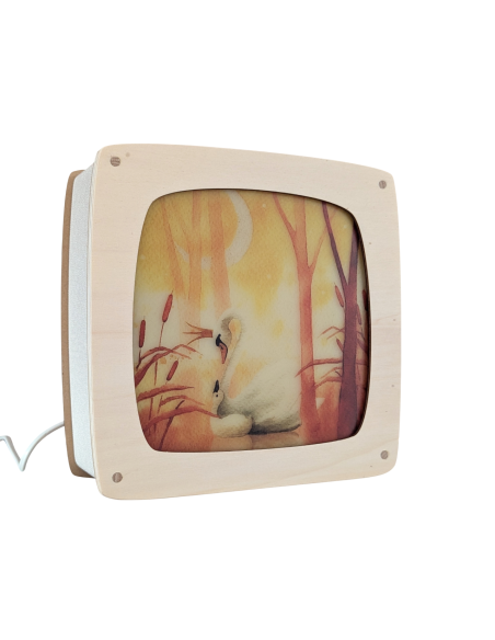 Zwanen plaat voor in seizoenslamp Margriet van der Berg