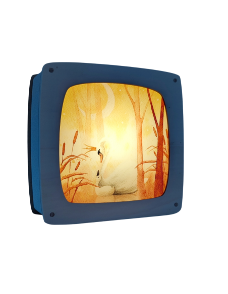 Zwanen plaat voor in seizoenslamp Margriet van der Berg