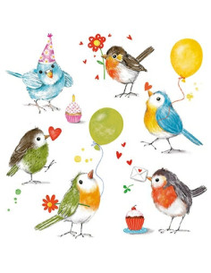 Ansichtkaart feestvogels Carola Pabst