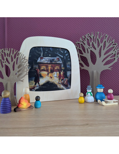 Winters huis plaat voor seizoenslamp Esther...