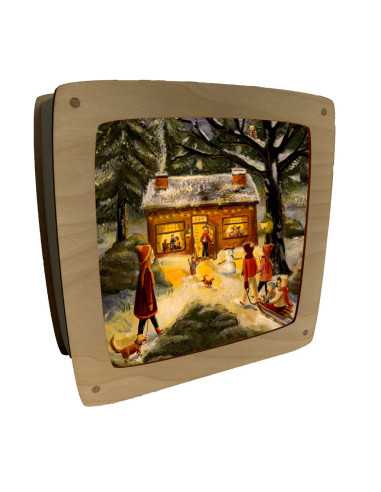 Winters huis plaat voor seizoenslamp Esther...