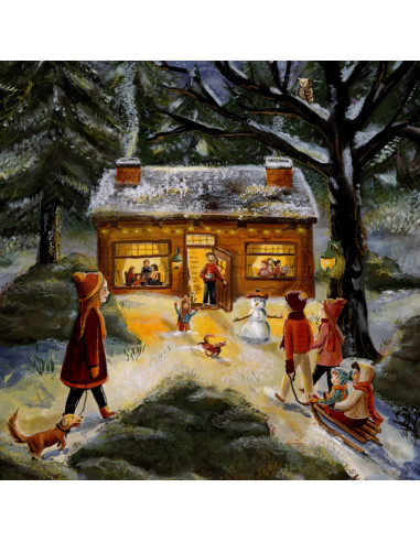 Winters huis plaat voor seizoenslamp Esther...