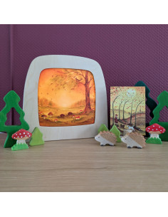 Herfst egels plaat voor seizoenslamp Baukje Exler 2