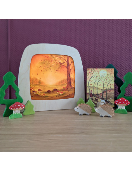 Herfst egels plaat voor seizoenslamp Baukje Exler