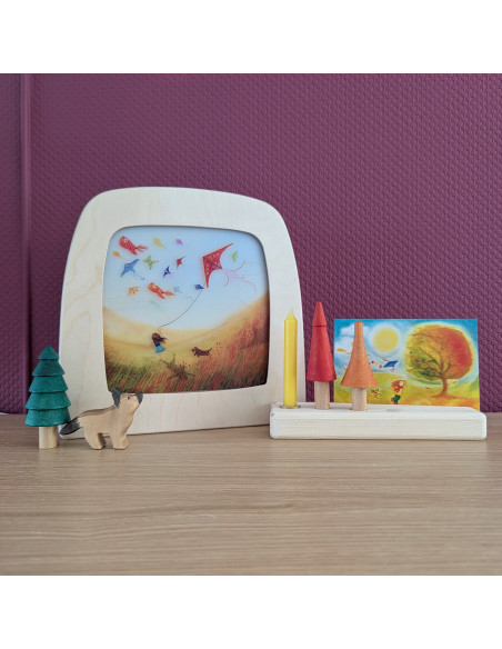 Vliegeren plaat voor seizoenslamp Hannah illustreert