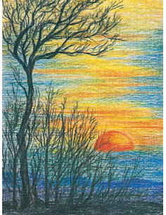 Ansichtkaart zonsondergang Wolfgang Bach