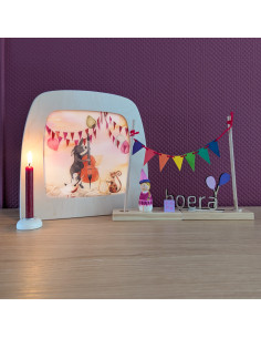 Feest plaat voor seizoenslamp Margriet van der Berg 2