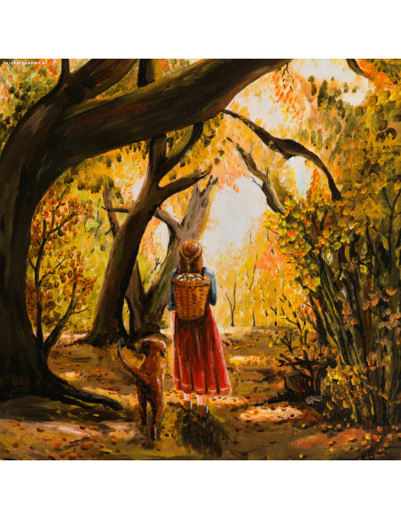 Herfstbos plaat voor seizoenslamp Esther Bennink