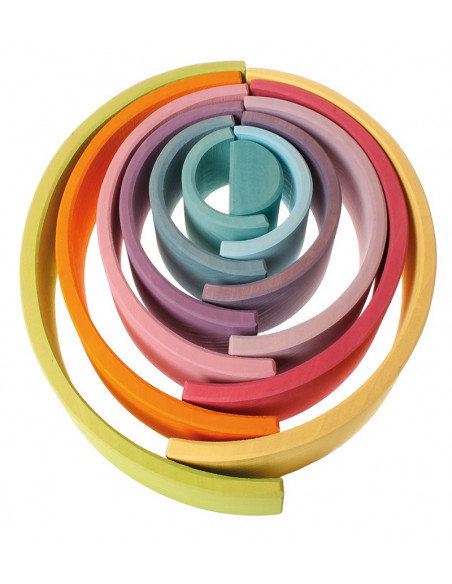 Houten regenboog pastel