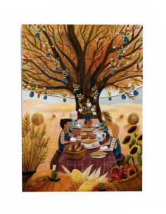 Ansichtkaart oogstfeest Esther Bennink