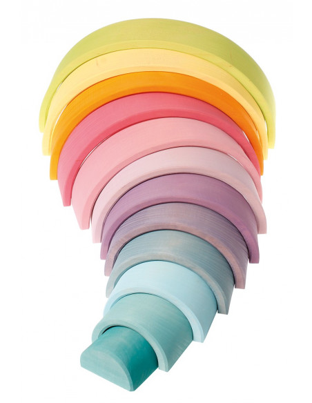 Houten regenboog pastel