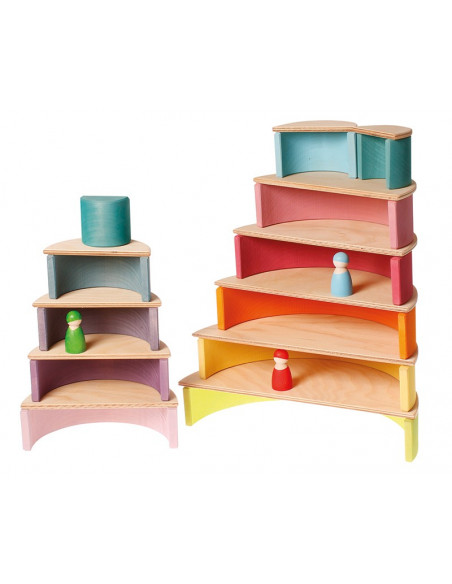 Houten regenboog pastel
