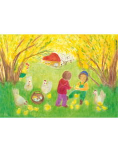 Ansichtkaart kuikentjes Anke Christel - Weidemann