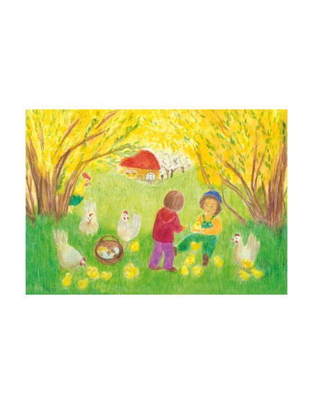 Ansichtkaart kuikentjes Anke Christel - Weidemann