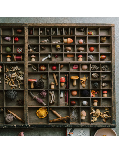 Mandala figuurtjes houten paddestoelen