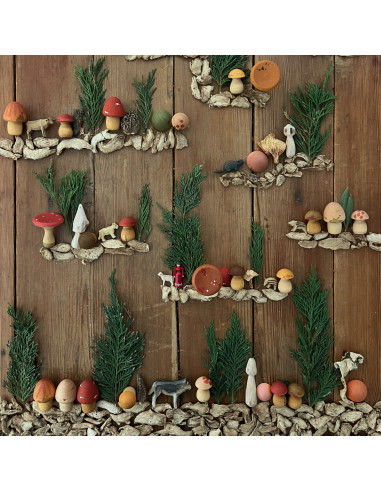 Mandala figuurtjes houten paddestoelen