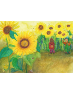 Ansichtkaart zonnebloemen Anke Christel - Weidemann