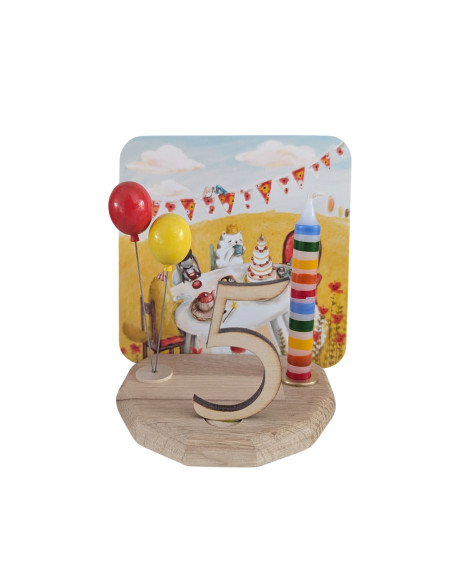 Ballon geel/rood 3D steker