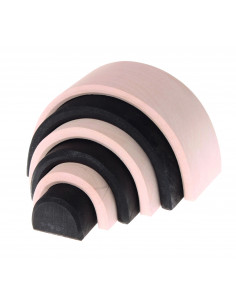 Houten regenboog zwart/wit mini