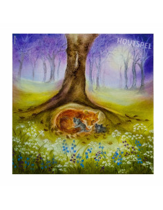 Vossen familie plaat voor seizoenslamp Baukje Exler